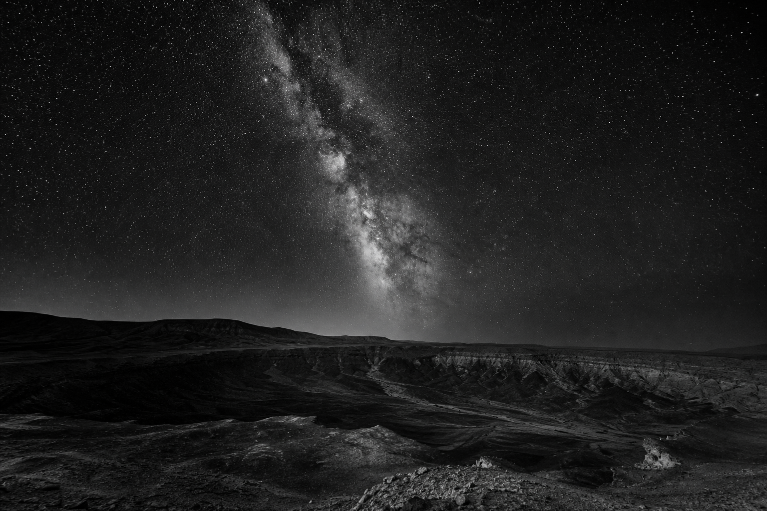 Milky Way over the crater